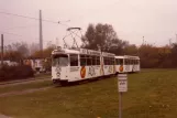 Braunschweig Straßenbahnlinie 1 mit Gelenkwagen 7756 am Hauptbahnhof (1988)