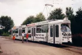 Braunschweig Straßenbahnlinie 2 mit Gelenkwagen 7358 am Siegfriedviertel Ottenroder Straße (1998)