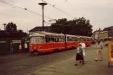 Bremen Straßenbahnlinie 6 mit Gelenkwagen 3561 "Roland der Riese" am Hauptbahnhof (1982)