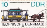 Briefmarke: Dresden Pferdestraßenbahnwagen 106 (1986)