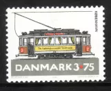 Briefmarke: Kopenhagen Straßenbahnlinie 2 mit Triebwagen 614 (1994)