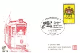 Briefumschlag: Hamburg Straßenbahnlinie 2 mit Triebwagen 3602 im Hamborg (1978)