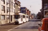 Brüssel Straßenbahnlinie 55 mit Gelenkwagen 7930 am Silence/Stilte (1990)