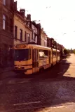 Brüssel Straßenbahnlinie 55 mit Gelenkwagen 7939 am Silence/Stilte (1990)
