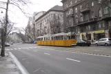 Budapest Straßenbahnlinie 49 mit Gelenkwagen 1446 nahe bei Gárdonyi tér (2013)