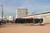 Casablanca Straßenbahnlinie T1 auf Place Mohamed V (2015)