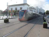 Casablanca Straßenbahnlinie T1 auf Place Mohamed V (2018)
