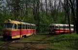 Charkiw Straßenbahnlinie 12 mit Triebwagen 310 am Lisopark (2011)