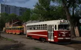 Charkiw Straßenbahnlinie 3 mit Triebwagen 3096nah Hrekivska St (2011)