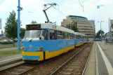 Chemnitz Straßenbahnlinie 5 mit Triebwagen 521 am Eins Energie In Sachsen (Stadtwerke) (2008)