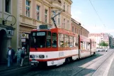 Cottbus Straßenbahnlinie 3 mit Gelenkwagen 134 am Altmarkt (2004)