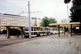 Cottbus Straßenbahnlinie 3 mit Gelenkwagen 63 am Stadtpromenade (1993)