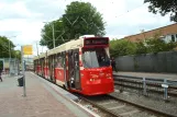 Den Haag Straßenbahnlinie 9 mit Gelenkwagen 3075 am Wouwermanstraat (2014)