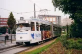 Dessau Straßenbahnlinie 3 mit Gelenkwagen 003 am Hauptbahnhof (2001)