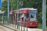 Dessau Straßenbahnlinie 3 mit Niederflurgelenkwagen 307 am Bauhaus Museum (2015)