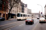Dortmund Straßenbahnlinie 408 mit Gelenkwagen 152 am Möllerstraße (1996)