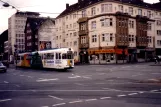 Dortmund Straßenbahnlinie U43 mit Gelenkwagen 10 in der Kreuzung Brüderweg/Schwanenwall (1988)