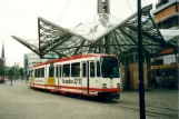 Dortmund Straßenbahnlinie U43 mit Gelenkwagen 124 am Reinoldikirche (2002)