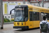 Dresden Straßenbahnlinie 11 mit Niederflurgelenkwagen 2837 auf Postplatz (2015)