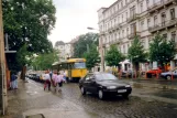 Dresden Straßenbahnlinie 26 mit Triebwagen 129 am Bautzner Straße/Rothenbürger Straße (1993)