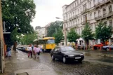 Dresden Straßenbahnlinie 26 mit Triebwagen 129 auf Bautzner Straße (1993)
