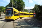 Dresden Straßenbahnlinie 3 mit Niederflurgelenkwagen 2801 "Stadt Bautzen" am Wilder Mann (2011)