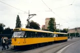 Dresden Straßenbahnlinie 8 mit Triebwagen 224 205 am Albertplatz (2002)