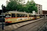 Düsseldorf Straßenbahnlinie 709 mit Gelenkwagen 2431 am Worringer Platz (2000)