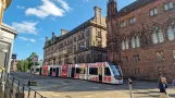 Edinburgh Straßenbahnlinie nah York Place (2024)