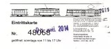 Eintrittskarte für Hannoversches Straßenbahn-Museum (HSM) (2014)