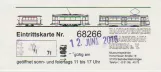 Eintrittskarte für Hannoversches Straßenbahn-Museum (HSM) (2016)