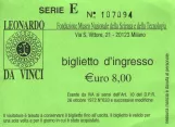Eintrittskarte für Museo Nazionale della Scienza e della Tecnologia Leonardo da Vinci (MNST) (2009)