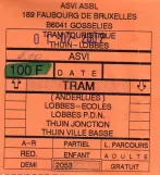 Eintrittskarte für Tramway Historique Lobbes-Thuin (2007)