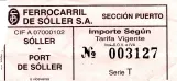 Einzelfahrschein für Ferrocarril de Sóller (FS) (2011)