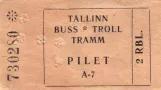 Einzelfahrschein für Tallinna Linnatranspordi Aktsiaselts (TLT) (1992)