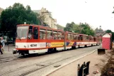 Erfurt Straßenbahnlinie 3 mit Gelenkwagen 516 am Domplatz Nord (1998)