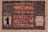 Erwachsenkarte für Berliner Verkehrsbetriebe (BVG), die Vorderseite (1922)