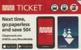 Erwachsenkarte für Muni Metro, die Rückseite (2019)