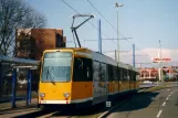 Essen Straßenbahnlinie 104 mit Gelenkwagen 276 am Abzweig Aktienstraße Essen (2004)