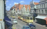 Flensburg Straßenbahnlinie 1 mit Triebwagen 40 auf Norderstr. (1967)