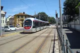 Florenz Straßenbahnlinie T1 mit Niederflurgelenkwagen 1011 auf Viale Fratelli Rosselli (2016)