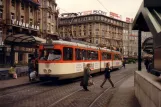 Frankfurt am Main Straßenbahnlinie 15 mit Gelenkwagen 806 am Hauptbahnhof (1990)