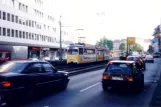 Frankfurt am Main Straßenbahnlinie 21 mit Gelenkwagen 822 auf Baseler Straße (1991)