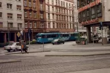 Frankfurt am Main Zusätzliche Linie V mit Gelenkwagen 813 nahe bei Hauptbahnhof (1990)