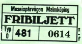 Freikarte für Museispårvägen Malmköping (MUMA) (1995)
