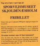 Freikarte für Straßenbahnmuseum Skjoldenæsholm, die Vorderseite (1994)