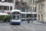 Genf Straßenbahnlinie 13 mit Niederflurgelenkwagen 897 auf Boulevard James-Fazy (2010)
