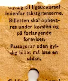 Geradeaus-Fahrkarte für Københavns Sporveje (KS), die Rückseite (1964)