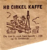 Geradeaus-Fahrkarte für Københavns Sporveje (KS), die Rückseite 85 ØRE. Du kan jo også bare handle i HB og få dividende...! (1964)