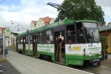 Görlitz Straßenbahnlinie 2 mit Gelenkwagen 313 am Biesnitz/Landeskrone (2015)